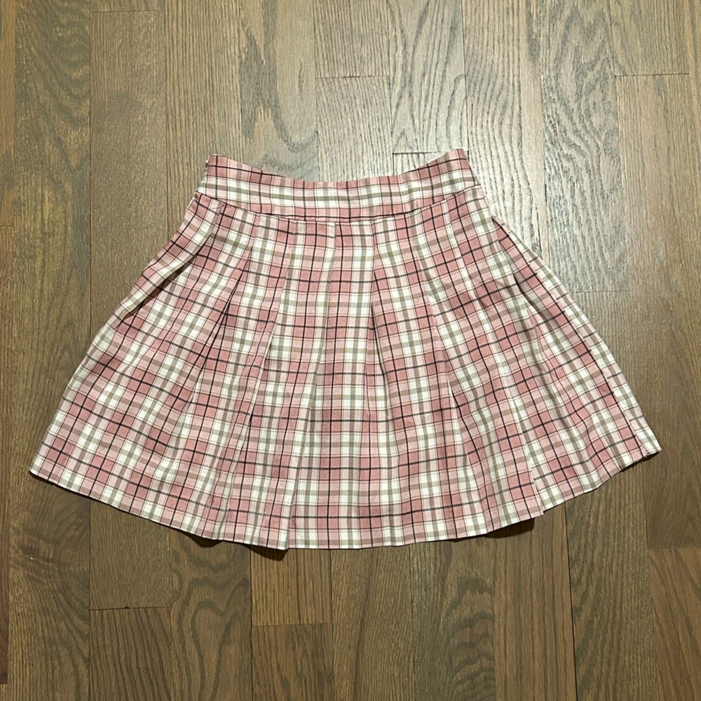 Princess Polly Pink Plaid Mini Tennis Skirt Size 2